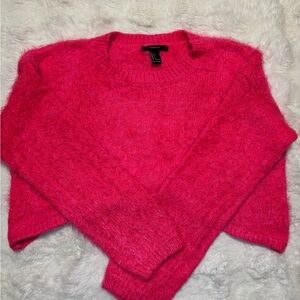 Forever 21 Vibrant Pink Crew Neck Sweater